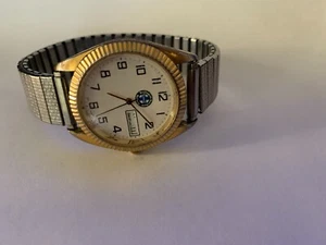 Vintage Santa Fe Burlington Northern RAILROAD RR HERREN UHR SELCO GENEVE DAY/DATE - Bild 1 von 4