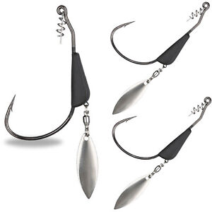 Reaction Tackle Bladed/Tungsten Weighted Swimbait Hooks (3-Pack)