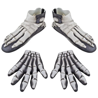FUNNY FASHION ★ Halloween Horror Zombie Skelett Skeleton Knochen Bones Handschuhe + Fußen Set