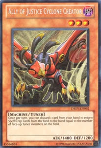 Yugioh Ally of Justice Cyclone Creator DREV Secret Rare Unl Ed NM - Picture 1 of 1