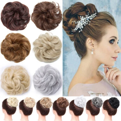 S-NOILITE Lady Natural Curly Messy Bun Hair Piece Bobble Scrunchie Fake Hair Extension UK