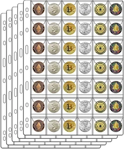 42-Pocket Münzseiten für Sammler, Standard 9-Loch Münzsammelseiten passend für M - Bild 1 von 12