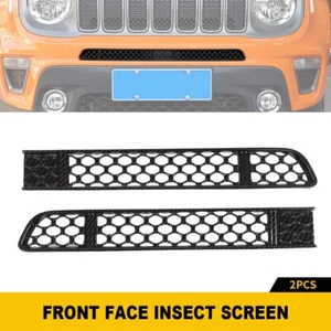 Front Bumper Grille Mesh Insect Net Mesh Trim For Jeep Renegade 19+ Carbon Fiber - Picture 1 of 11