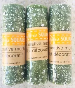 HARVEST Splatter Flocked DECO MESH Ribbon DIY Craft Wreath 6” x 3yd CHOOSE Set - Picture 1 of 7