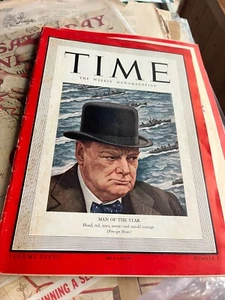 MAGAZINE Time. WINSTON CHURCHILL MAN OF THE YEAR No Label January 6 1941 - Picture 1 of 2