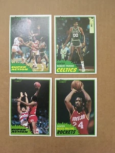 4 Cards 1981-1982 Topps Basketball Moses Malone & Robert Parish (Reg & Action) - Picture 1 of 9