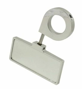 Empi 16-2047 Polished Aluminum Rear View Mirror, Clamp On 1-1/2" Tube - Picture 1 of 2