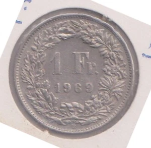 (H206-123) 1969 Switzerland 1 Franc coin (DW)  - Bild 1 von 1