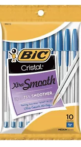 NEU BIC Cristal Xtra glatter Kugelschreiber, mittlere Spitze (1,0 mm), blau, 10 Stück - Bild 1 von 7