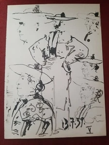Pablo Picasso Original Double-Sided Lithograph Art 1959 Bullfighter Matador #11 - Picture 1 of 2