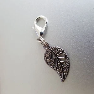 Colgante de plata en espiral de hoja sagrada Bhodi decorado con clip colgante bhumi - Imagen 1 de 6
