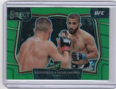 2023 Panini Select UFC Saidyokub Kakhramonov RC Octagonside SSP Green Prizm /5 - Image 1 of 2