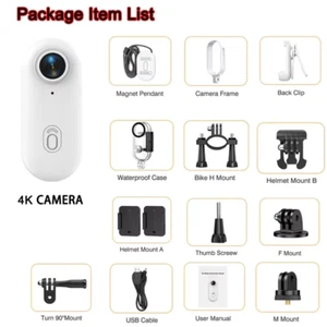 4K Waterproof Action Camera for Helmet and Sports Use, Mini HD Video Recorder - Picture 1 of 12