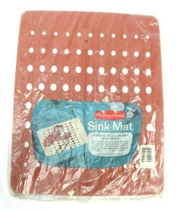 NUEVO Vintage 1975 Rubbermaid Nº Alfombrilla de fregadero de terracota 1292 12,75" x 16" NOS - Imagen 1 de 3
