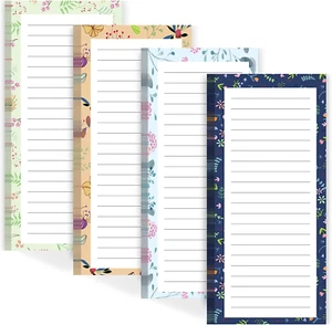 4 Pack Magnetic Notepads for Rrigerator, Grocery List Magnet Pad for Fridge - Picture 1 of 12