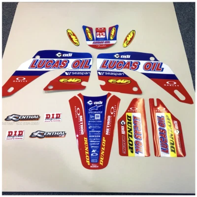 2000-01 LUCAS OIL TEAM GRAPHICS HONDA CR125 CR125R CR250 CR250R 2000 2001 DECALS - Изображение 1 из 2