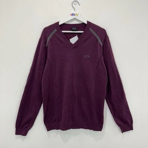 Suéter Jersey Oakley Paddock Cuello en V Hombres L Borgoña Tejido Elástico NUEVO - Imagen 1 de 11