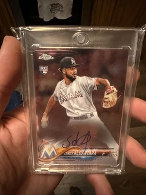 2018 Topps Chrome Rookie Auto Sandy Alcantara #RA-SA Auto RC - Image 1 of 2