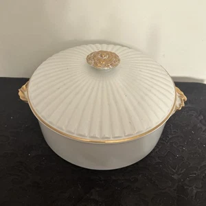 Vintage Porcelain Golden Heirloom - Oval Covered Casserole Oven To Table - Picture 1 of 9