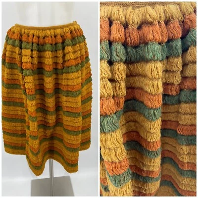 Vintage Petti Junior Sportswear Skirt Circle Knit MOD Bohemian Fall Colors NWT - Image 1 of 4