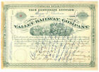 Valley Railway Company. Certificat de stock. 1879