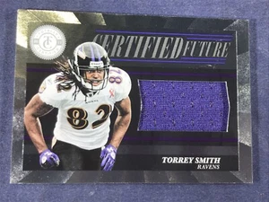 N3-31 FOOTBALL CARD - TORREY SMITH RAVENS - JERSEY SWATCH - CARD #35 -2011 PANINI - Bild 1 von 3