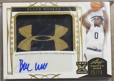 Blake Wesley XRC 2022-23 Leaf Trinity #PA-BW1 Rookie Patch Auto 75/75