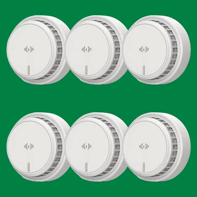 1-10x smoke detectors fire warning 10 years fire alarm fire alarm alarm + battery - Image 1 of 4