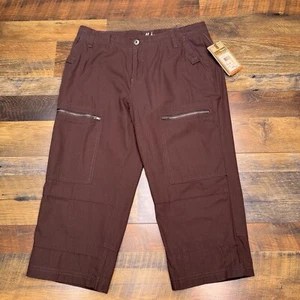 Ruff Hewn Capri Pants 10 Brown Drawstring Mid Rise New  - Picture 1 of 10