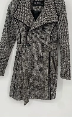 Casaco feminino Guess cinza Los Angeles manga longa peito duplo ervilha tamanho XL - Imagem 1 de 4