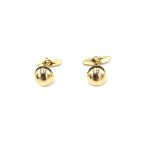 Cufflinks Bullet Back Toggle Gold Toned Round Button Form Studs 0.5 in Diameter - Foto 1 di 10