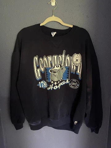 Vintage 90's Georgetown Hoyas Bulldogs NCAA Crew Neck Sweatshirt Size Xxl USA Cover