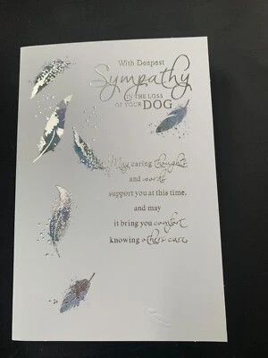 Sympathy bereavement condolence card, loss of dog, verse, 7" x 5" - Image 1 of 4