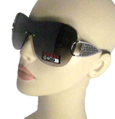 Gafas de sol GUESS de gran tamaño envolventes de 1 pieza lentes plateadas con brazo de metal GO00038-10B Foto 1 de 4