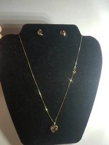 14k gold Simon Golub & Sons diamond & sapphire charm & Earrings & 14k Gold Chain - Picture 1 of 14