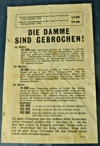 WW2 GERMAN PRISONER OF WAR IN THE 1ST 8 WEEKS OF THE SUMMER OFFENSIVE LEAFLET - Picture 1 of 2