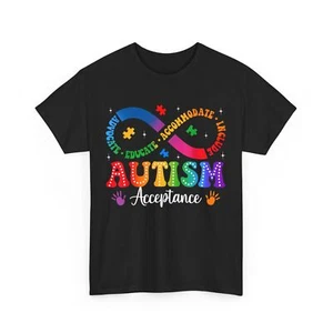Autism Awareness T-shirt, Puzzle Pieces Autism Acceptance Cute T-shirt   - Picture 1 of 7