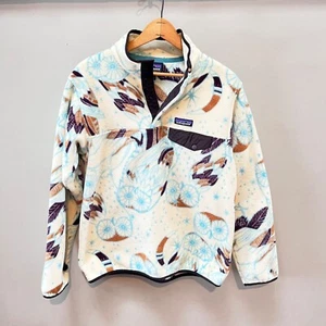 Patagonia Women's Synchilla Snap-T® Fleece Pullover Rare Owl Print- Size M - Picture 1 of 6