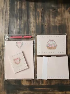 Vintage Seashell Stationary Set Olympicard Hearts Flowers Cards Notes + Address - Picture 1 of 21