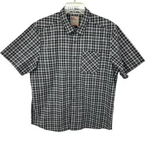 5.11 Tactical Mens Short Sleeve Snap Front Shirt Size Medium Black Gray Plaid - Picture 1 of 16