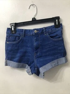 Zara Women's Blue Jeans Shorts Size 4 Cuffed Casual Summer Beach Walking - Picture 1 of 15