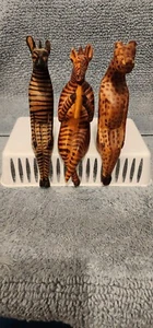 Vintage Serengeti African Handcrafted Wooden Home Decor, 3 Pc Bundle - Picture 1 of 11