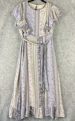 Anthropologie Bohme Dress Womens Large Floral Ruffle Ditsy Boho Peasant Cottage - Image 1 of 4