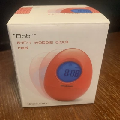 Brookstone "Bob" 5-in-1 Wobble Clock - Orange - New - Image 1 of 4
