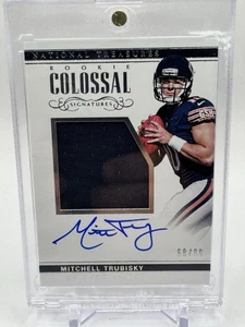 Mitchell Trubisky 2017 National Treasures Colossal Jumbo Patch Auto #’d /99 RC - Picture 1 of 2