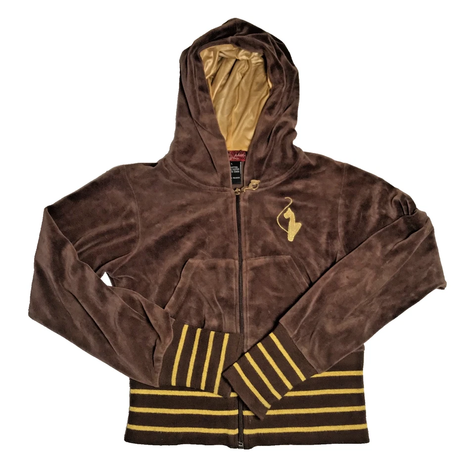 Baby Phat коричневый и золотой винтажный куртка с капюшоном размер большой - Изображение 1 из 4