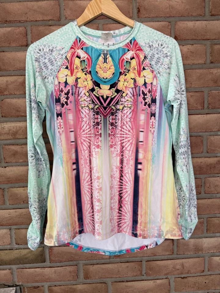 Ropa deportiva Calia By Carrie Underwood talla mediana floral manga larga acanalada Foto 1 de 4