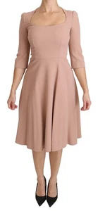 Dolce & Gabbana Pink 3/4 Ärmel A-Linie Viskose Damenkleid Authentisch - Bild 1 von 6