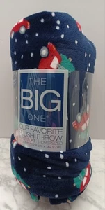 NEW Kohl's The Big One Navy Blue Holiday Red Cars Xmas Trees Plush Throw Blanket - Picture 1 of 3