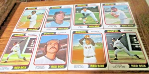 8) 1974 Topps Boston Red Sox baseball cards #84 #118 #325 #373 373 427 #543 #621 - Picture 1 of 2